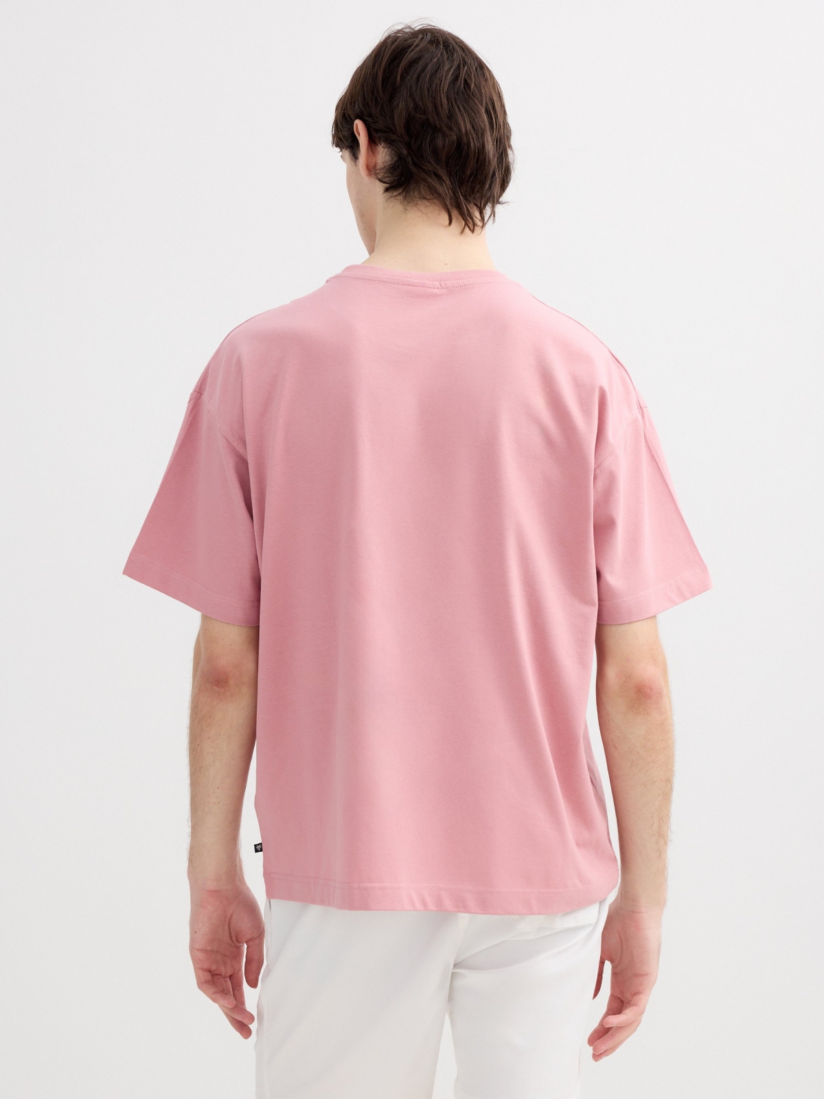 Camiseta estampado villa mare rosa vista media trasera