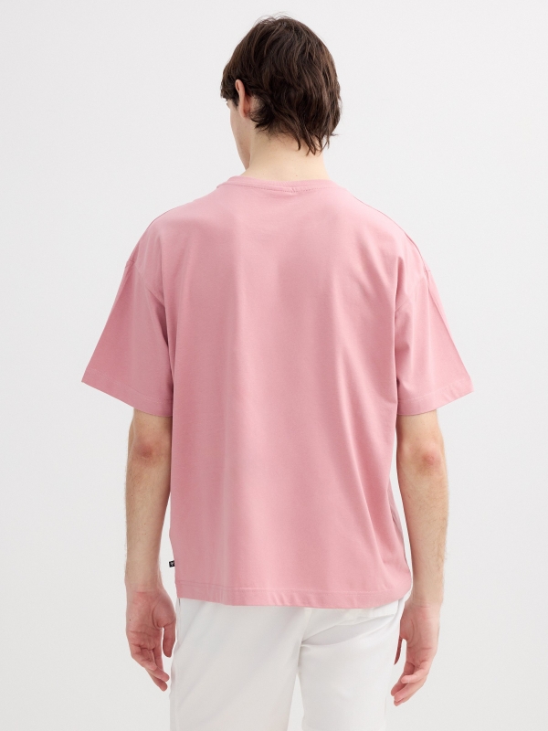 Camiseta estampado villa mare rosa vista media trasera