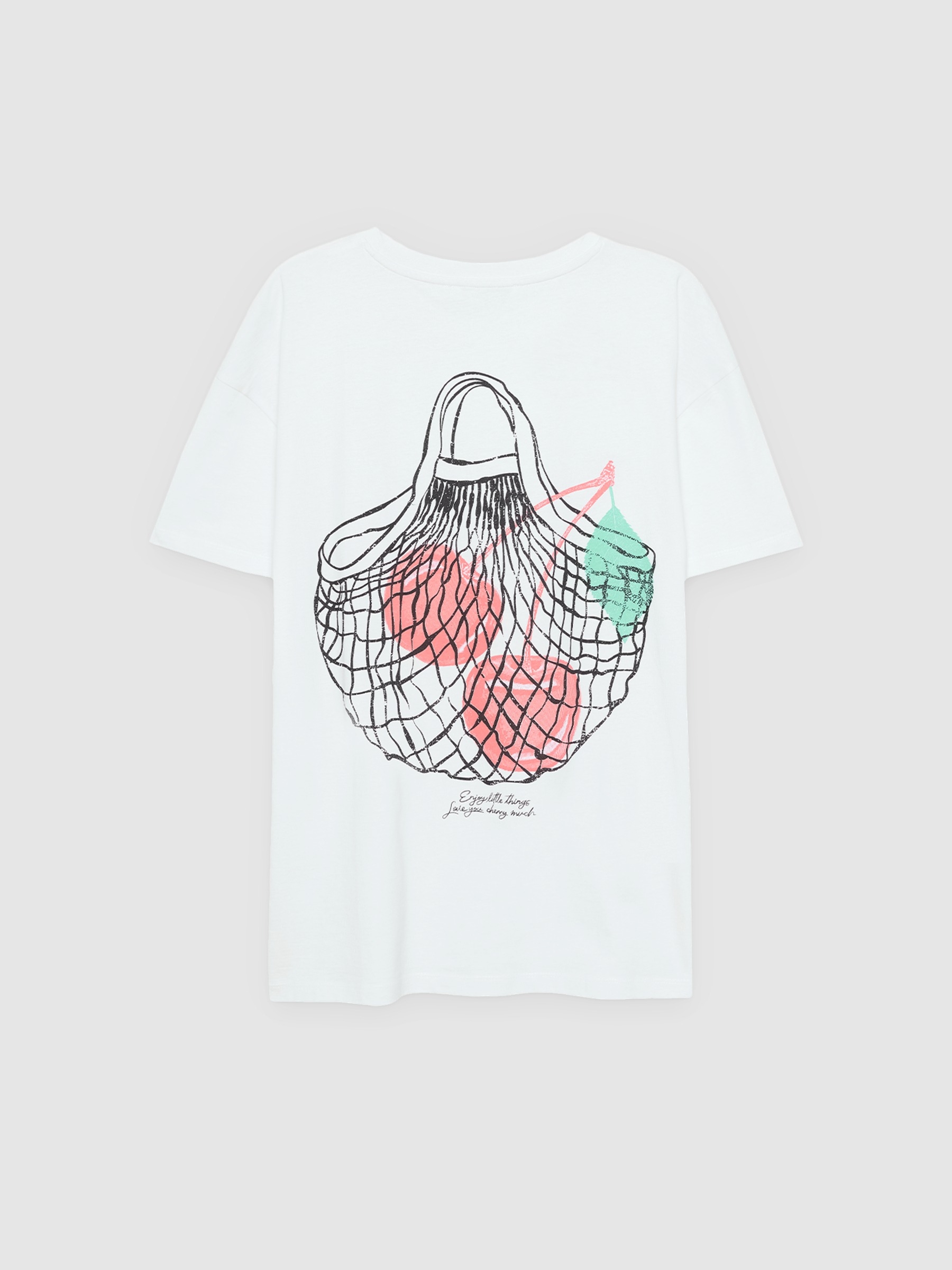 %Pto% Oversized cherry T-shirt white front view