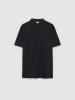 %Pto% Basic piqué polo black front view