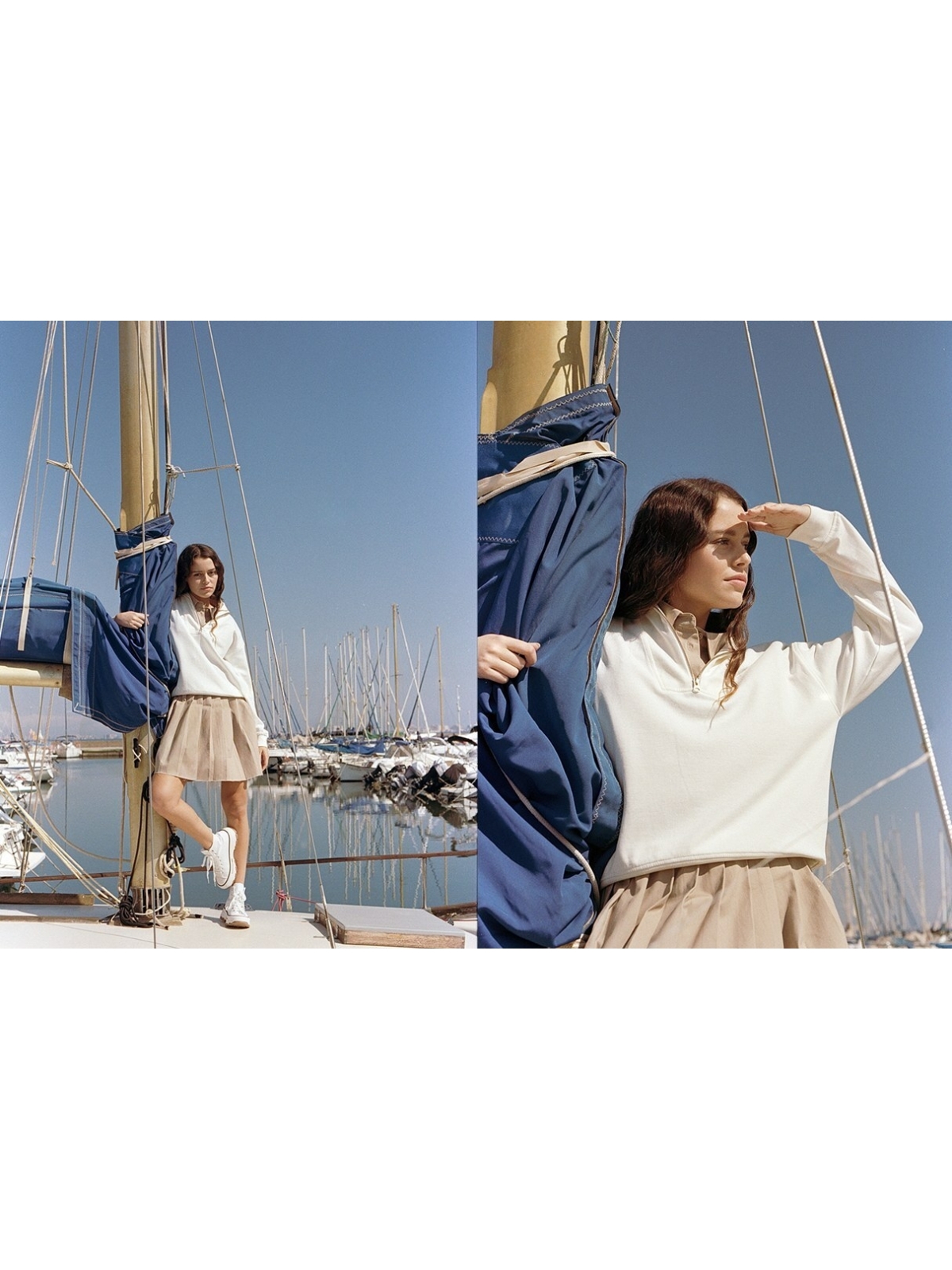 %NewExtra% Perkins collar zip sweatshirt off white