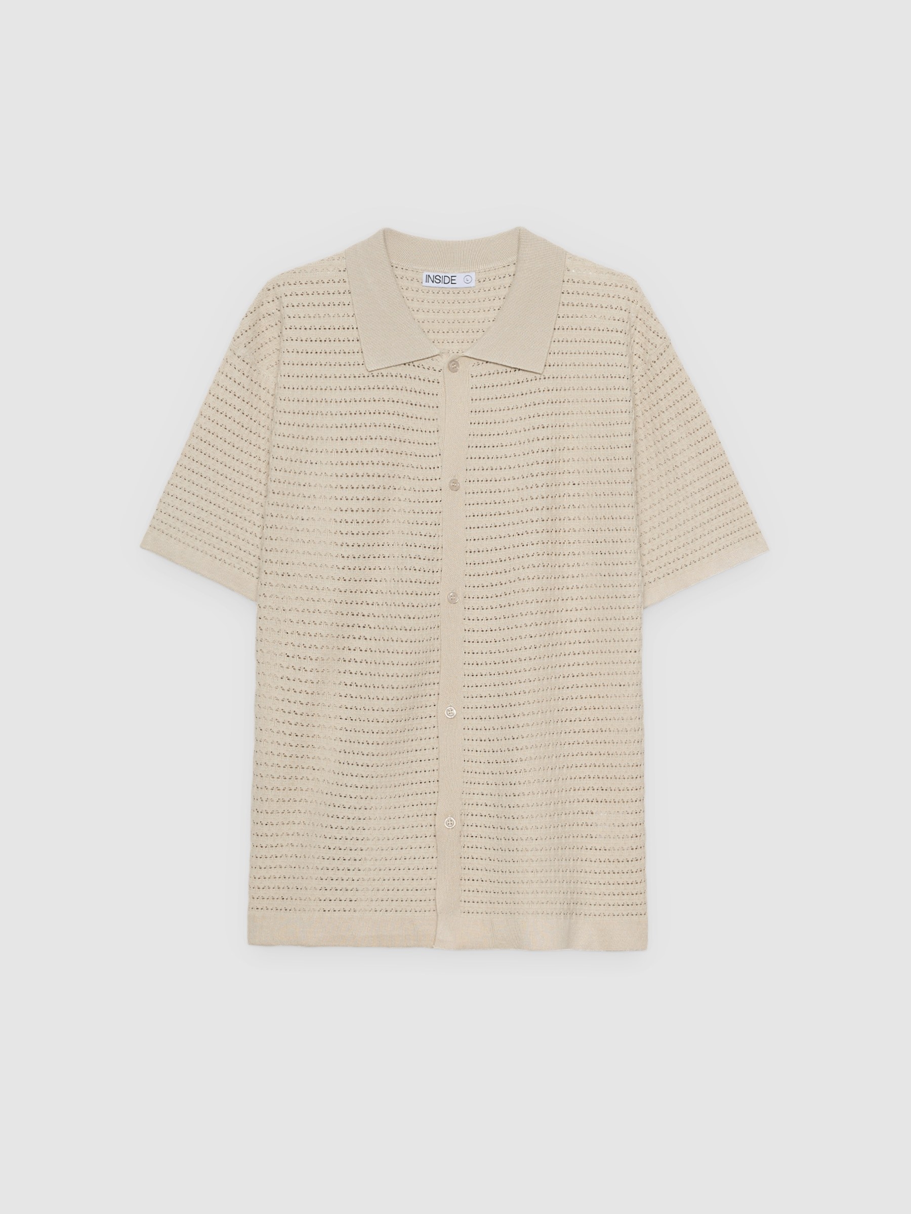 %Pto% Buttoned knit shirt raw front view