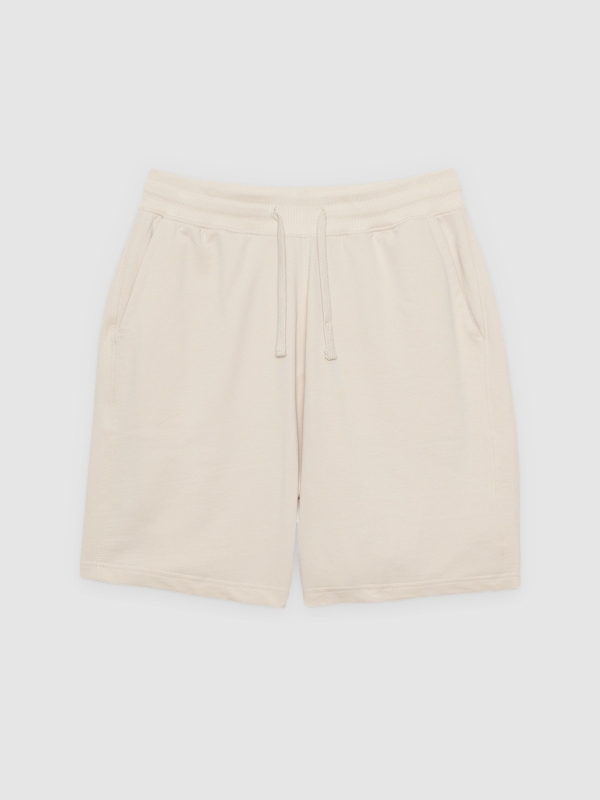 %Pto% Fleece jogger Bermuda shorts raw front view