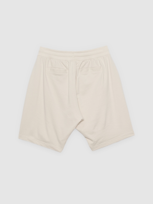 Fleece jogger Bermuda shorts raw back view