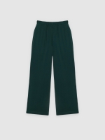 %Pto% Fluid wide leg pants dark green front view