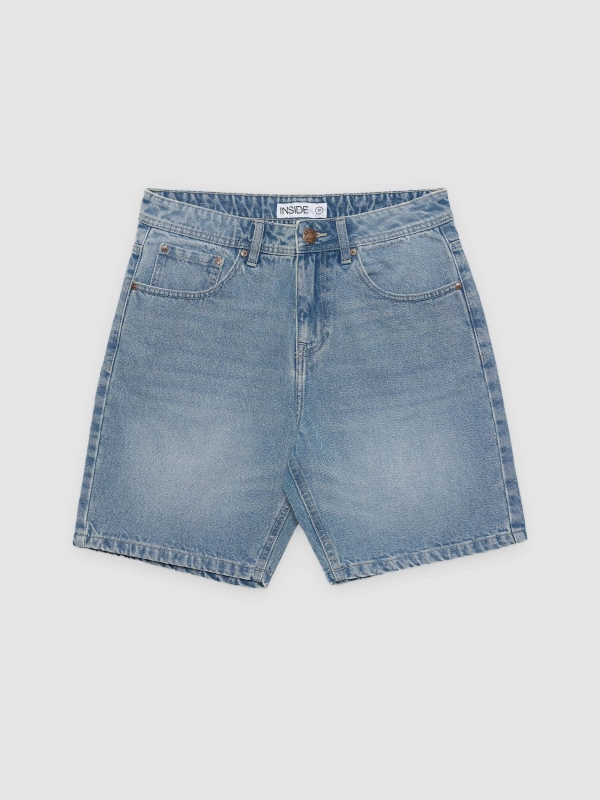  Bermuda jeans regular azul vista frontal