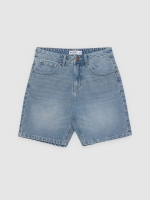%Pto% Regular denim shorts blue front view