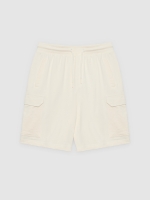 %Pto% Fleece cargo bermuda shorts raw front view