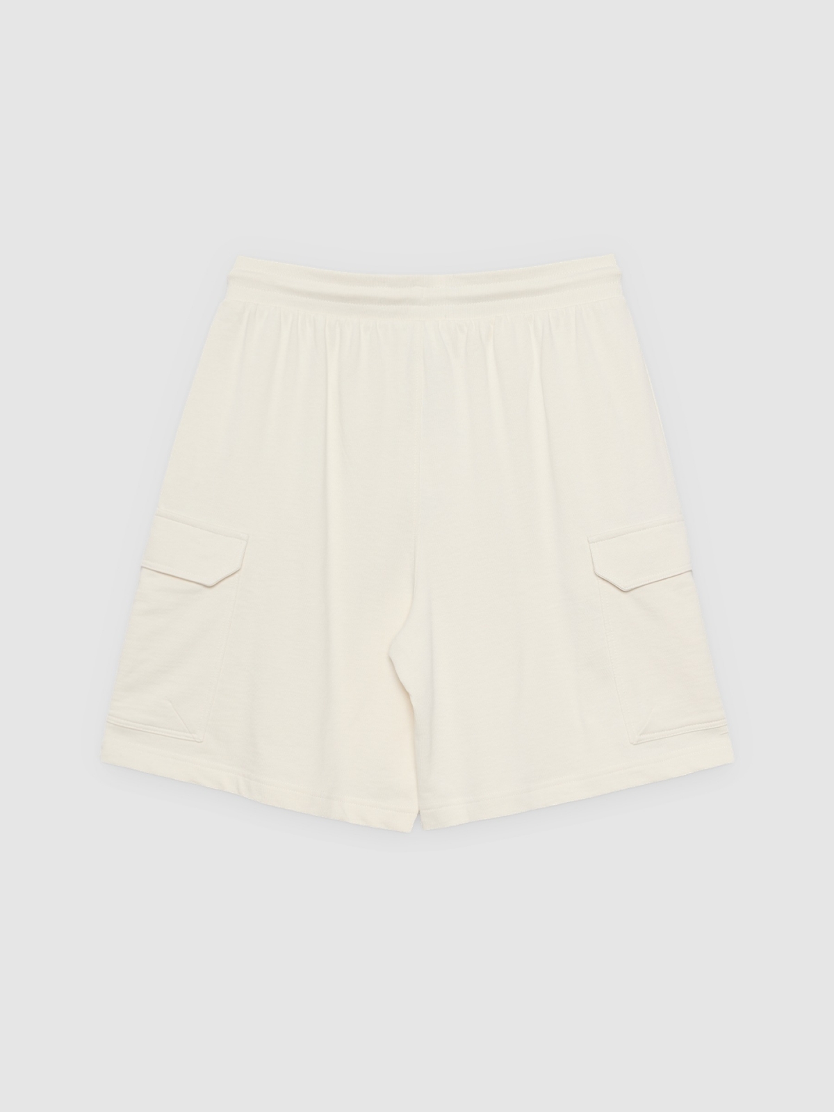 Fleece cargo bermuda shorts raw back view