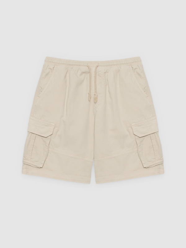  Bermuda cargo jogger bege vista frontal