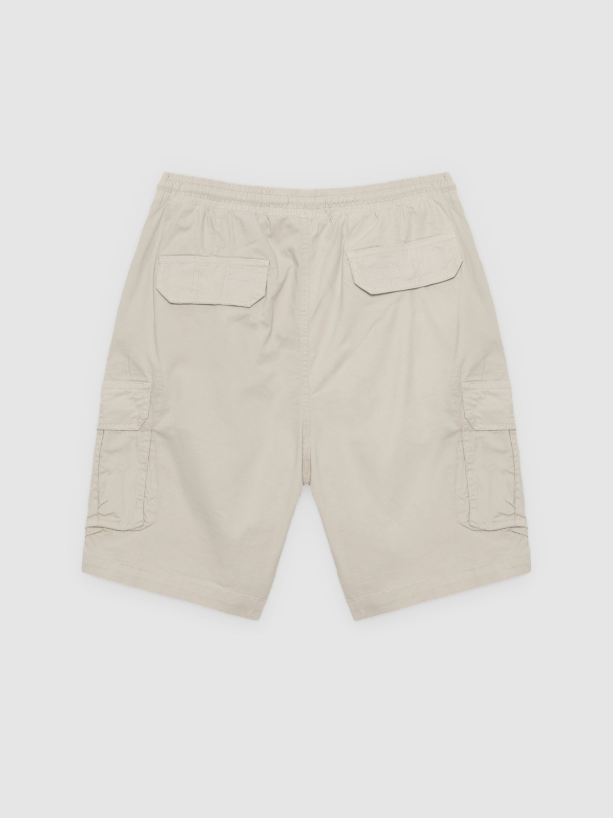 Bermuda cargo jogger beige back view