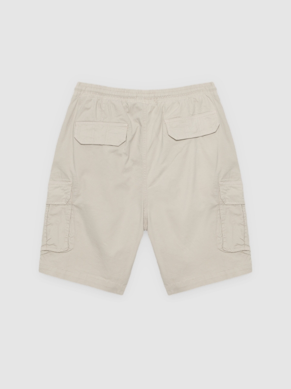 Bermuda cargo jogger beige back view