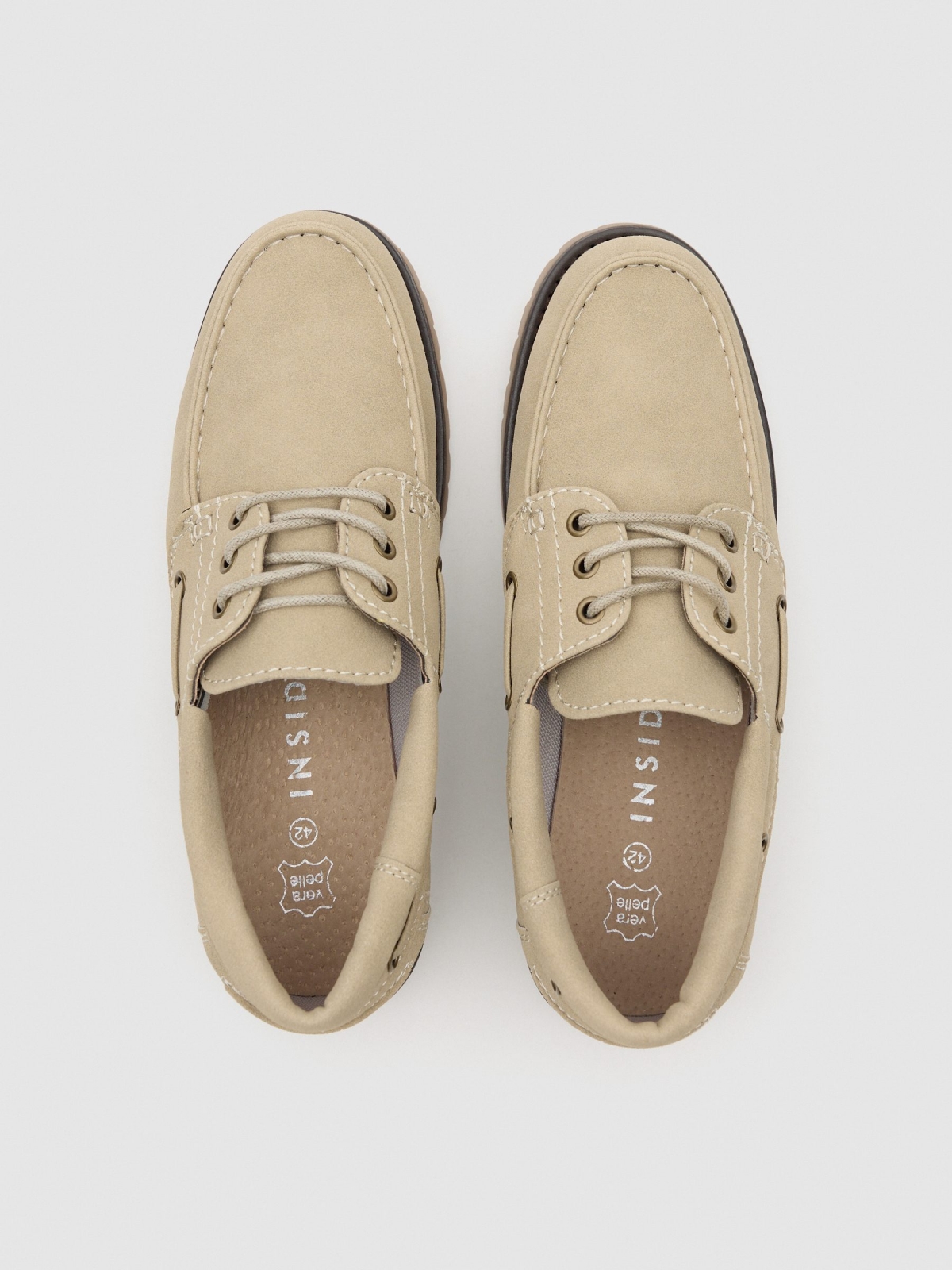 Náutico polipiel suela de goma beige vista cenital