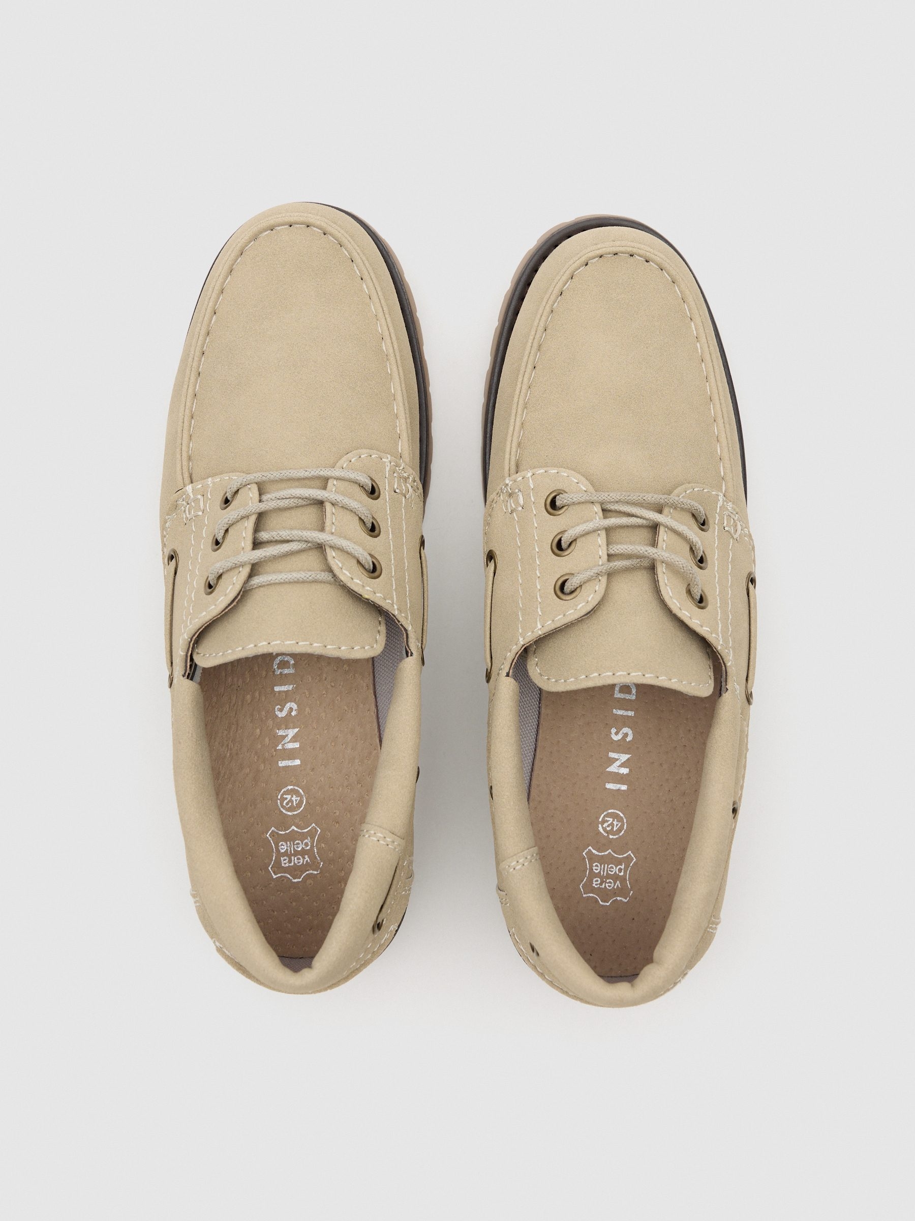 Nautical faux leather rubber sole