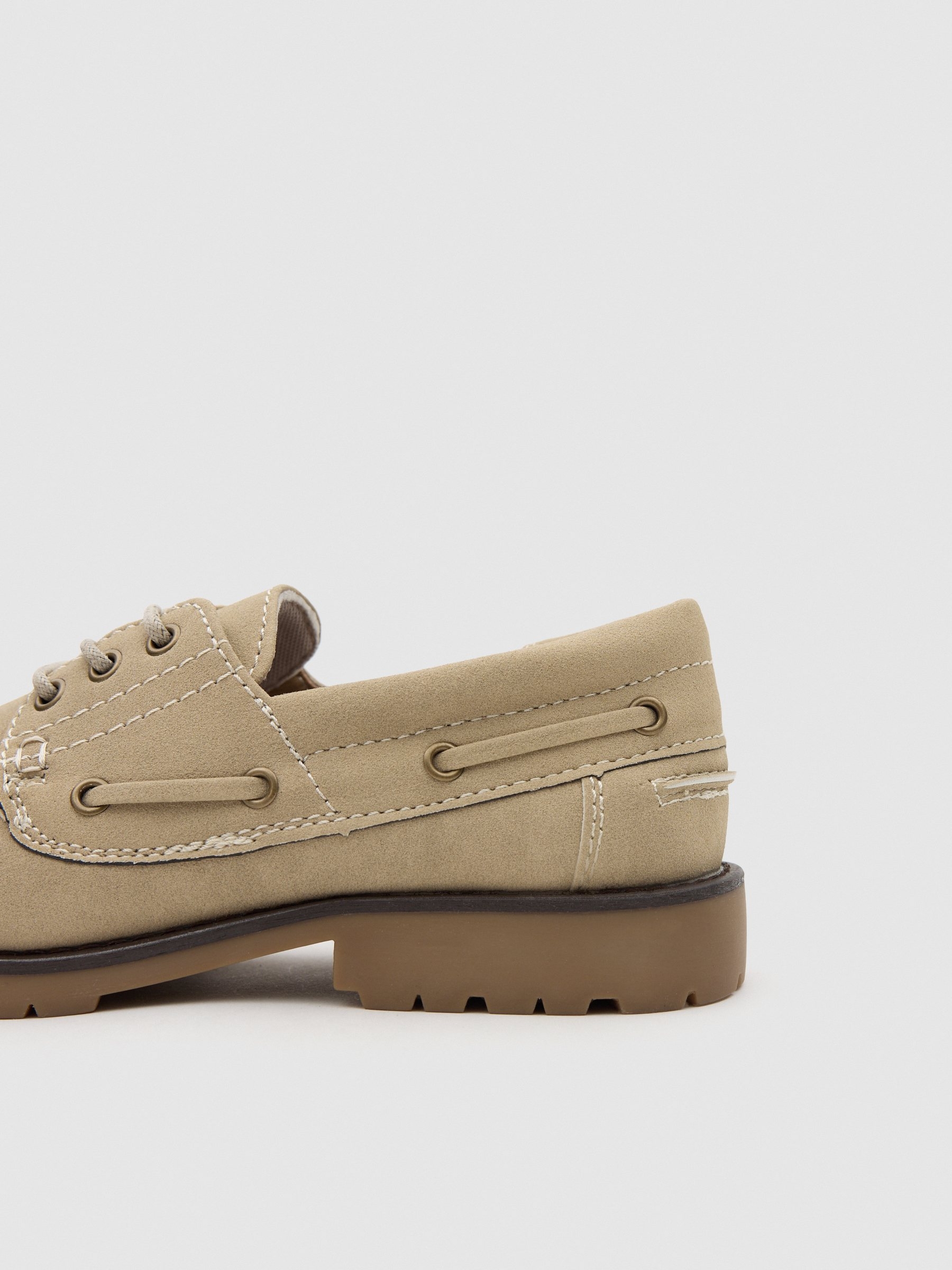 Nautical faux leather rubber sole