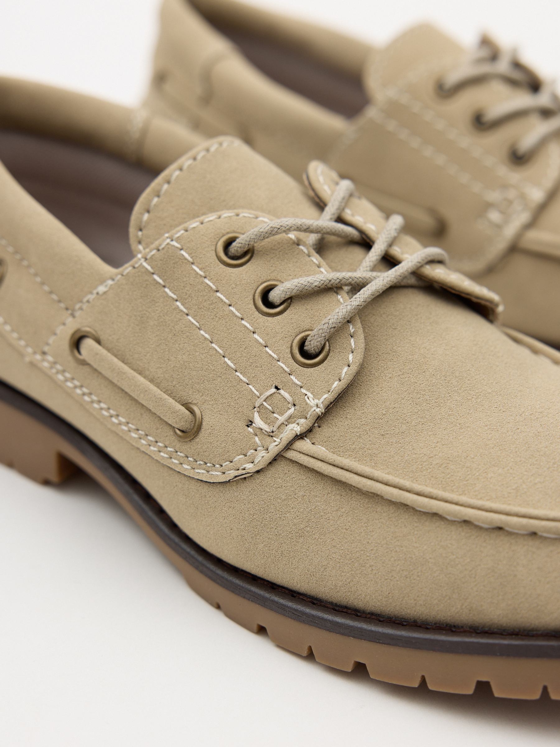 Nautical faux leather rubber sole