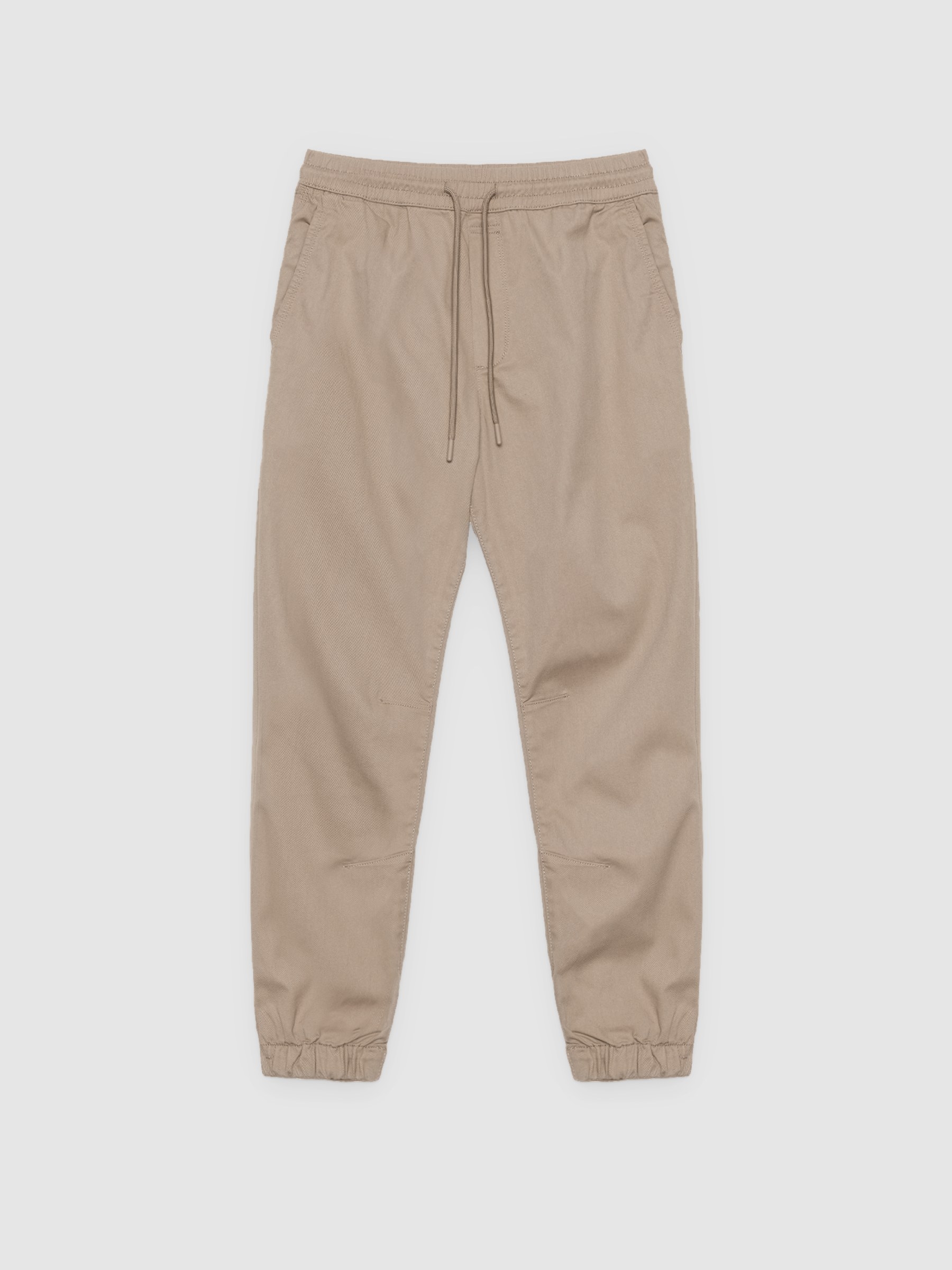 Pantalón jogger elástico beige vista general frontal