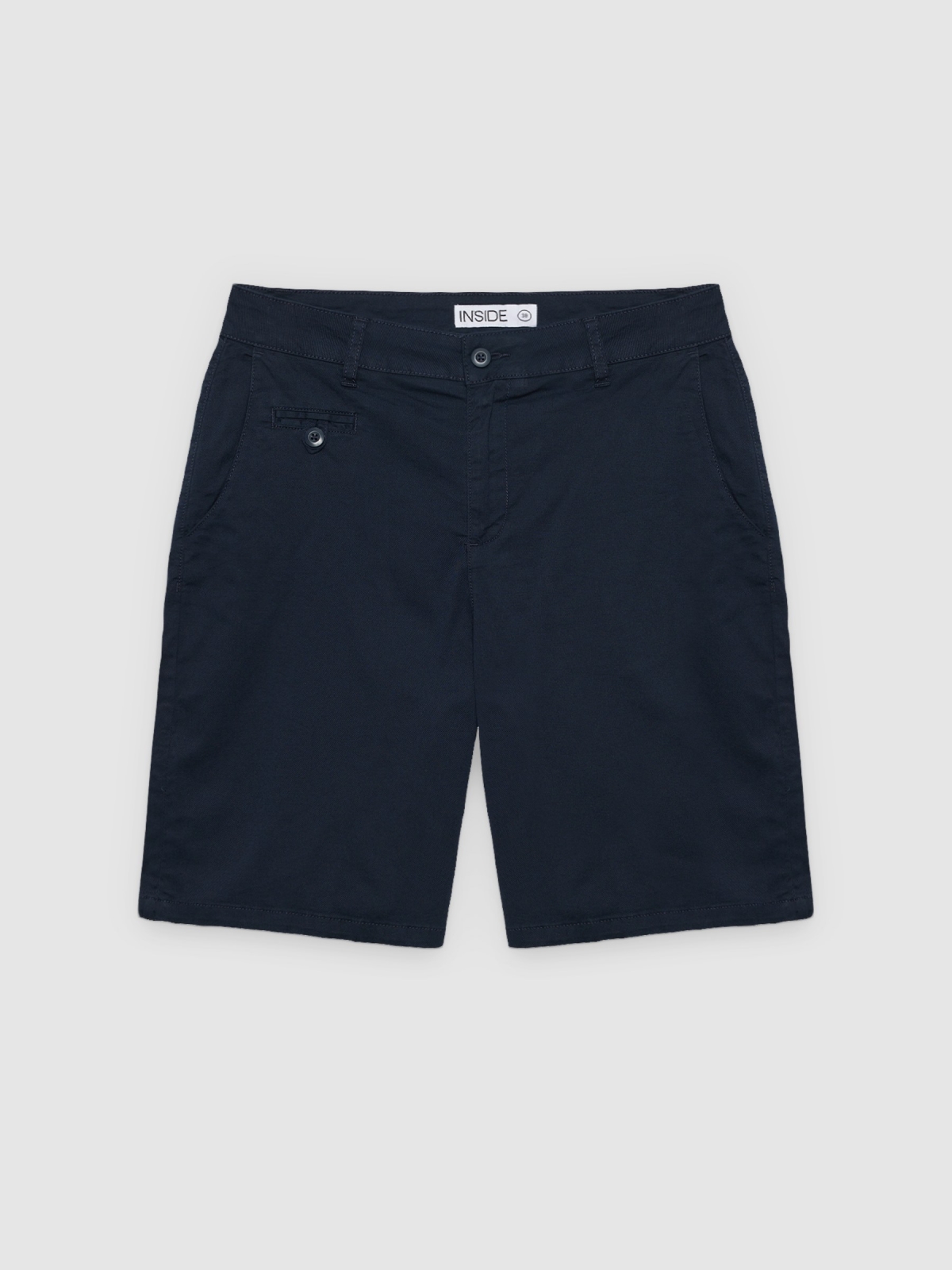 %Pto% Regular chino shorts navy front view
