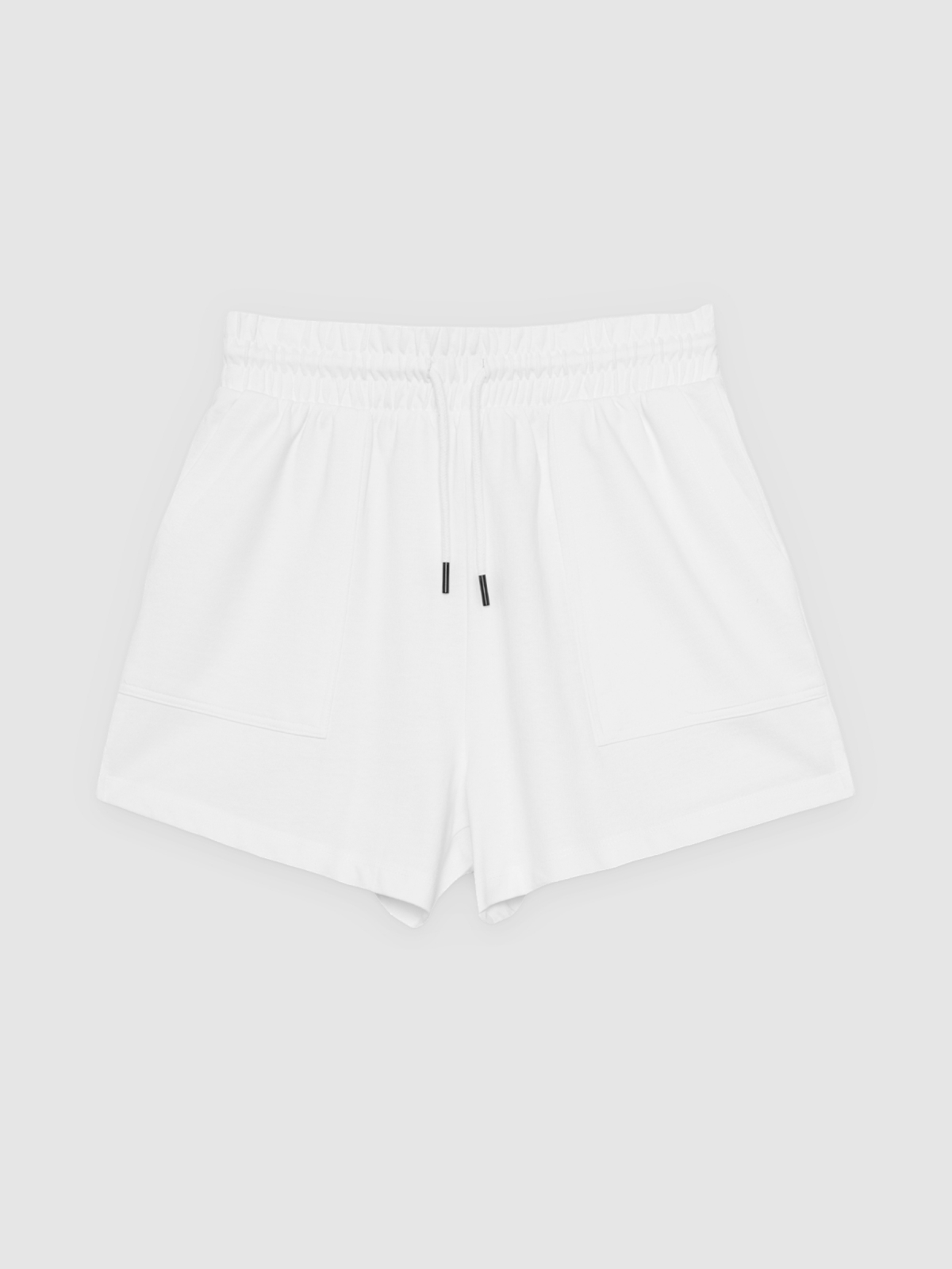 %Pto% Shorts de moletom com bolsos branco vista frontal