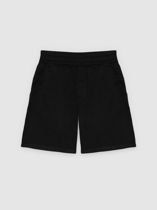  Bermuda jogger gabardina negro vista frontal