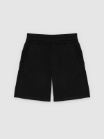 %Pto% Gabardine jogger shorts black front view
