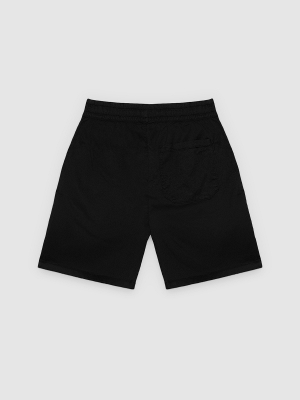 Bermuda jogger gabardina negro vista trasera
