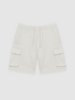 %Pto% Bermuda jogger cargo light grey front view