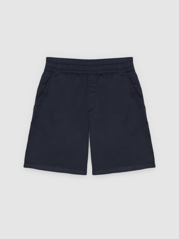  Gabardine jogger shorts navy front view