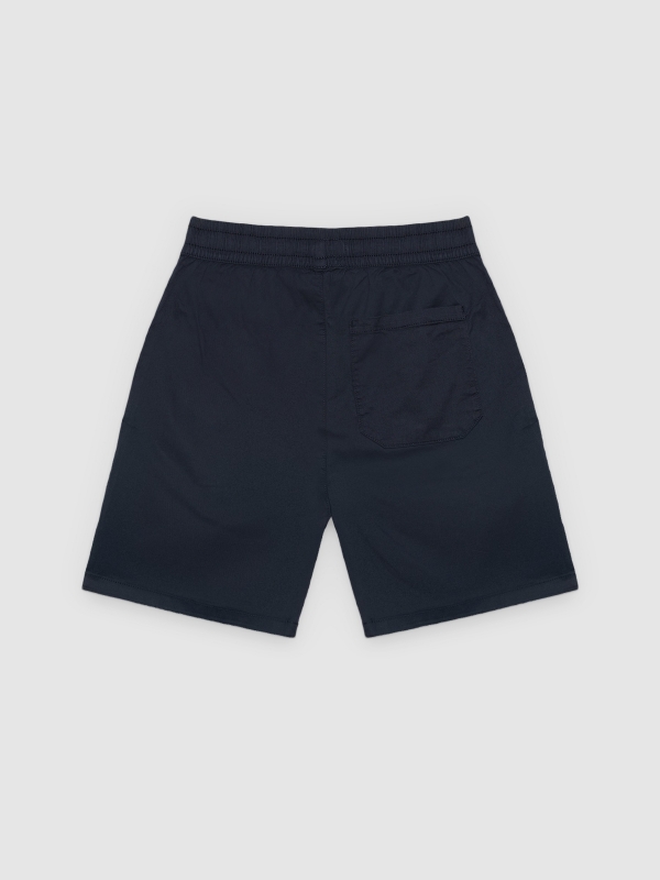 Bermuda jogger gabardina azul marino vista trasera