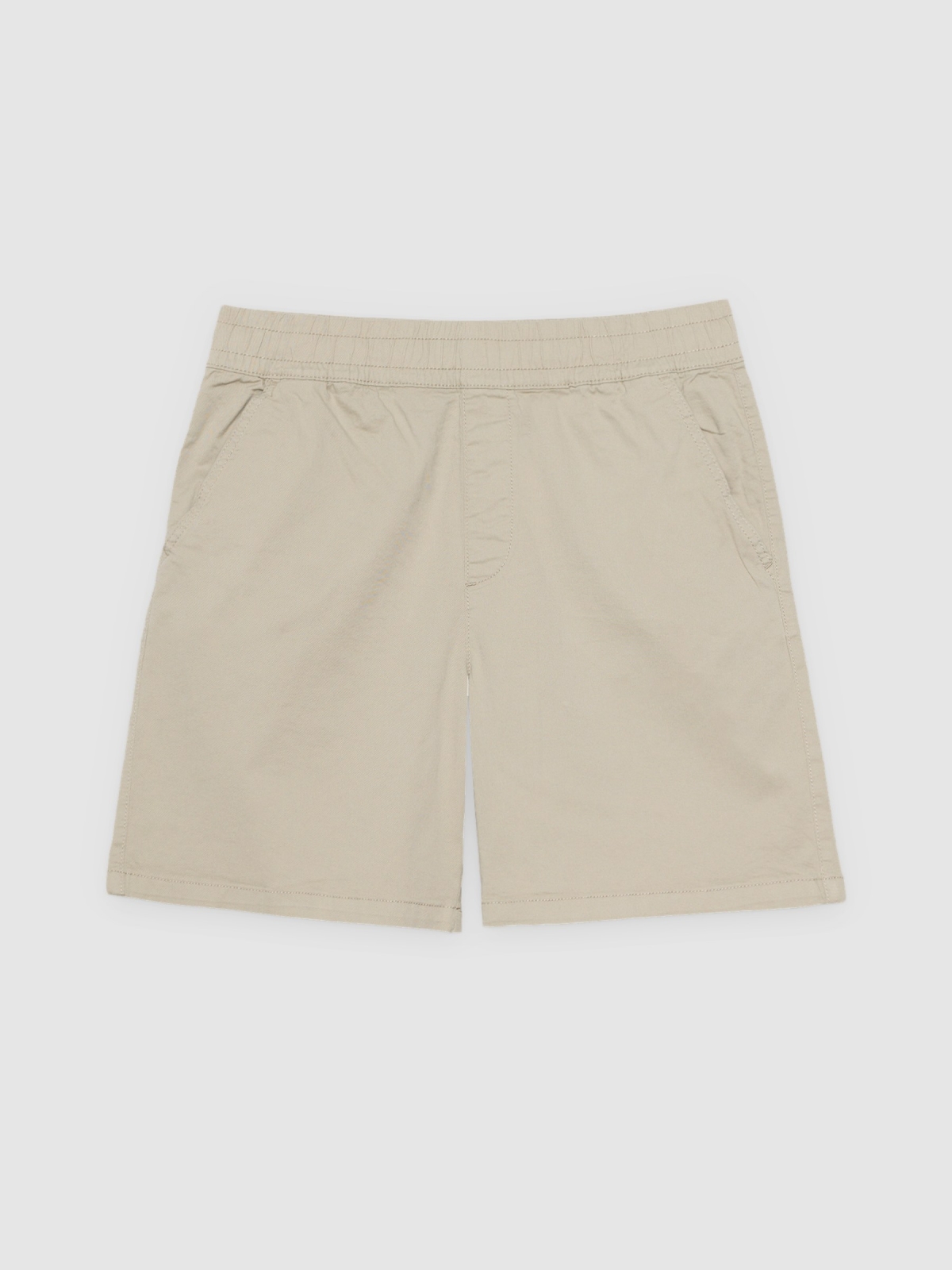 %Pto% Bermuda jogger gabardina crudo vista frontal