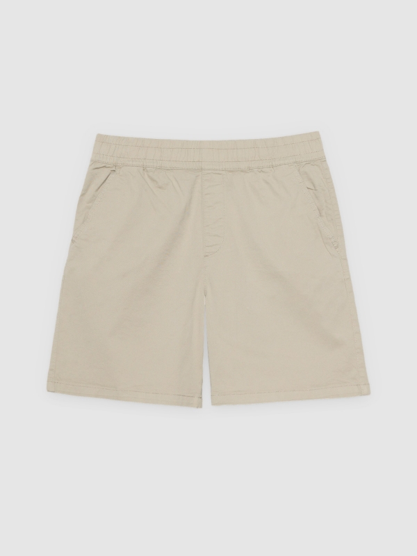  Bermuda jogger gabardina crudo vista frontal
