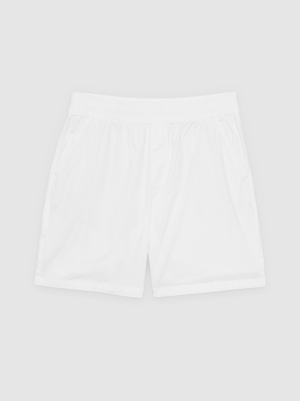  Gabardine jogger shorts white front view