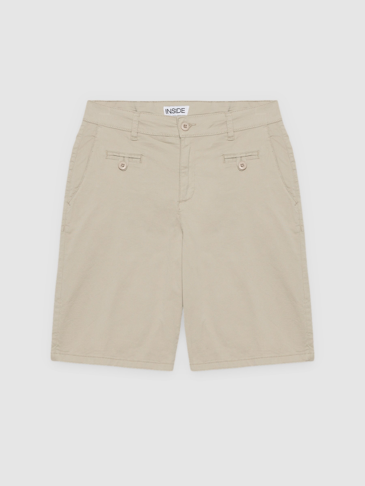 %Pto% Bermuda chino regular beige vista frontal