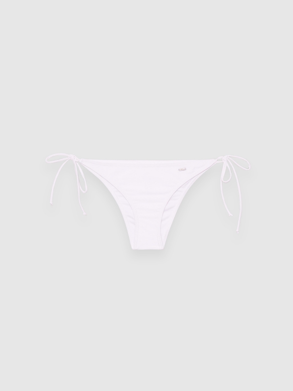  Cueca biquíni com nó branco vista frontal