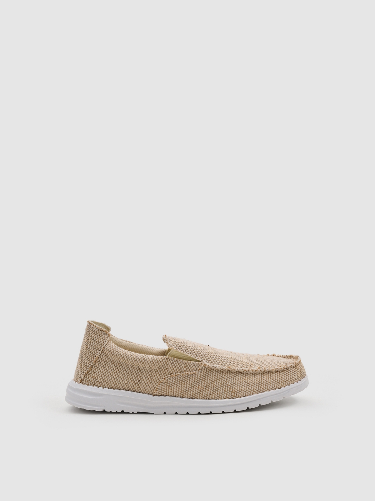 Deportiva lona elástica beige beige