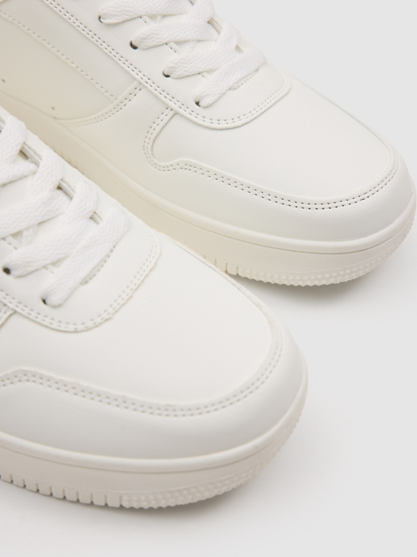 Faux leather skater sneaker white detail view