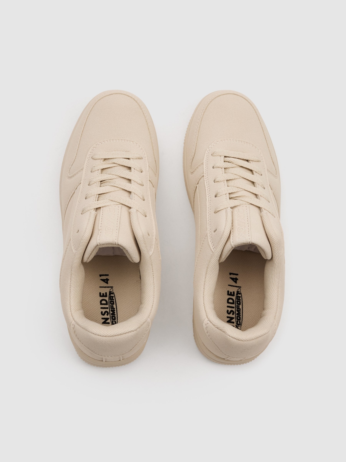 Faux leather skater sneaker white detail view