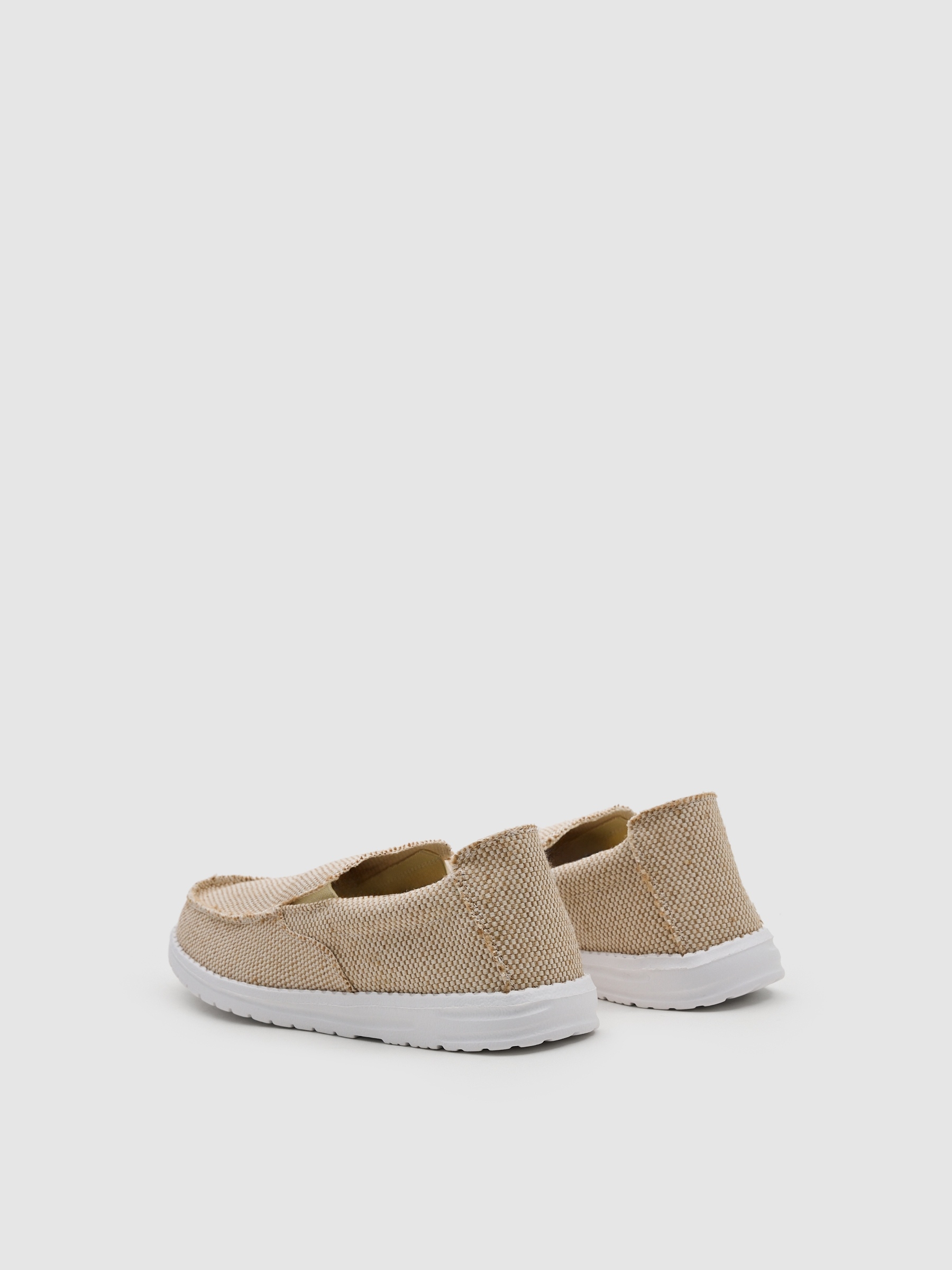 Beige elastic canvas sports beige