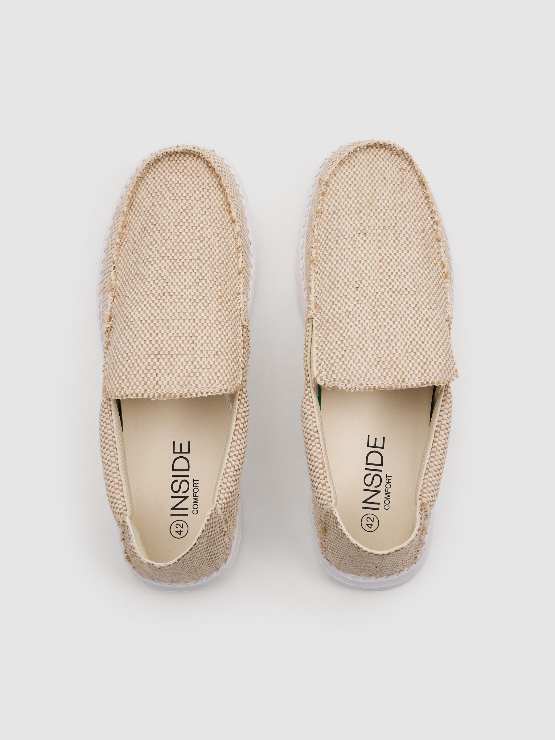 Deportiva lona elástica beige beige