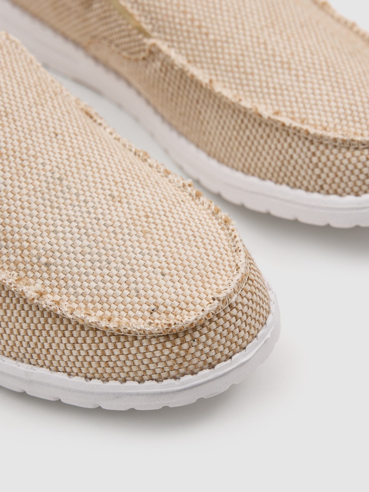 Beige elastic canvas sports beige detail view