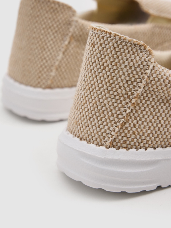 Beige elastic canvas sports beige detail view