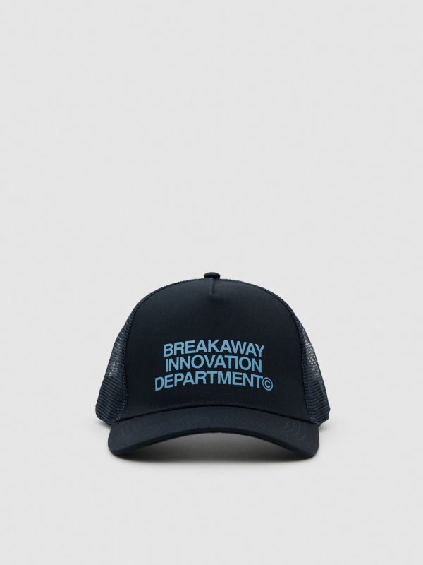 trucker hat message grey 45º front view