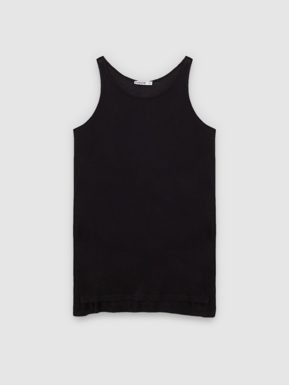 %Pto% Camiseta básica viscosa oversized negro vista frontal