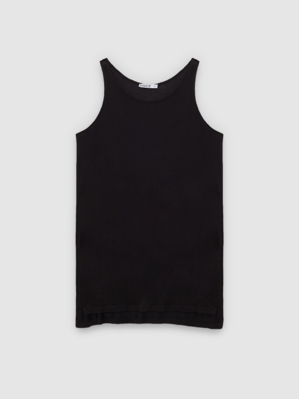  Camiseta básica viscose oversized preto vista frontal