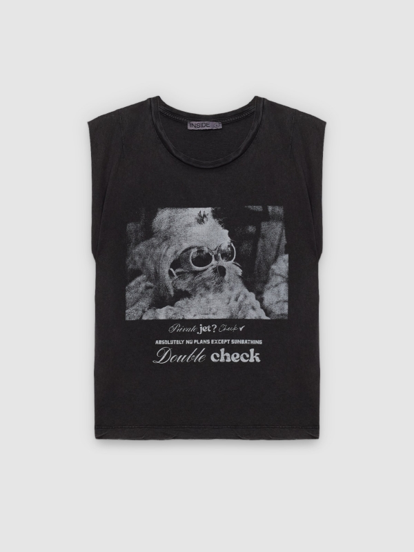  Camiseta double check preto vista frontal