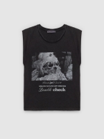 %Pto% Camiseta double check preto vista frontal