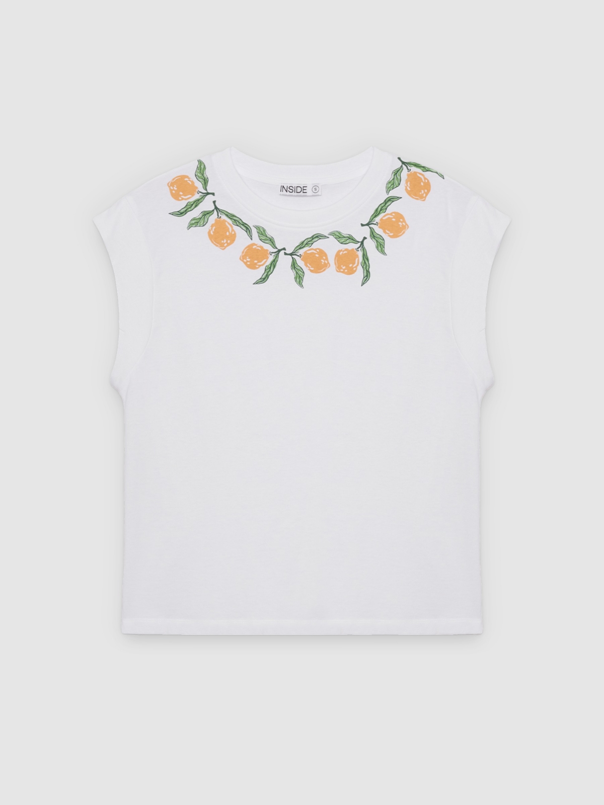 %Pto% Camiseta sin mangas gráfico blanco vista frontal