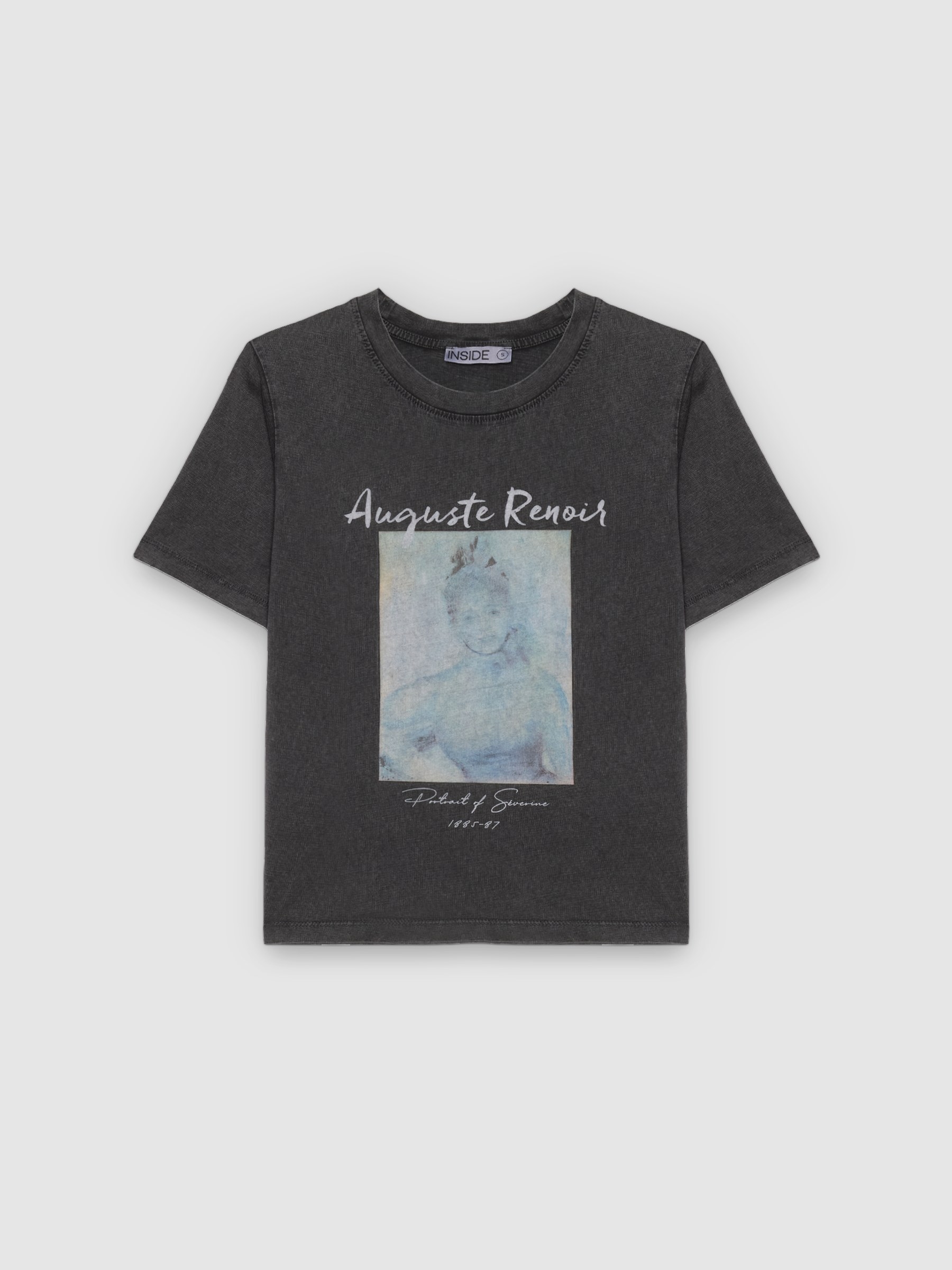 Renoir short-sleeve T-shirt dark grey middle front view