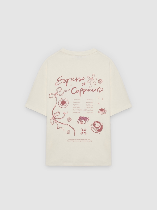 Oversize cappuccino T-shirt off white back view