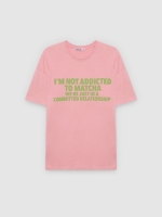 %Pto% Camiseta oversized de algodão rosa claro vista frontal